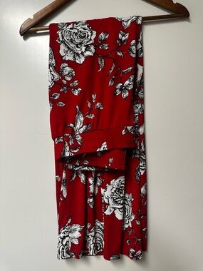 Red floral pants - Large